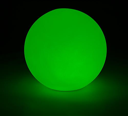 LED ball table light with bold green color option