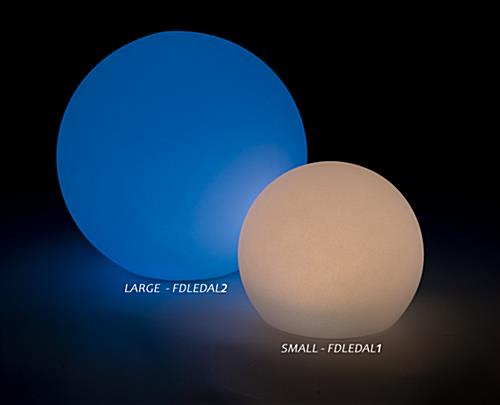 LED ball table light comes in two sizes