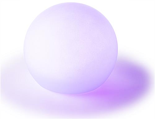LED ball lamp with has a soft lavender hue as one of its 16 color options