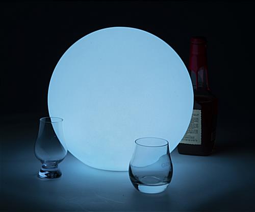 LED ball lamp sets a nice subtle with this light blue color 