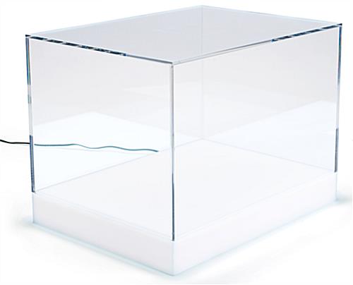 Countertop led collectables display case with 16 color base