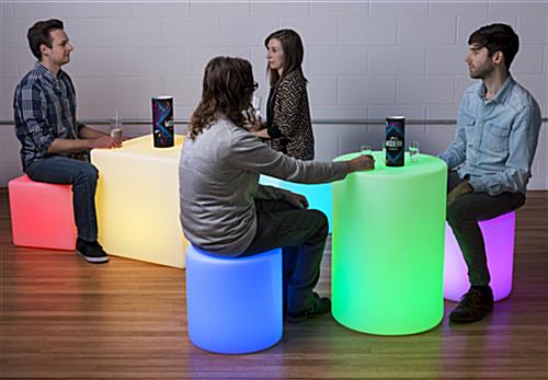 Illuminated Cocktail Table Set in Lounge Setting