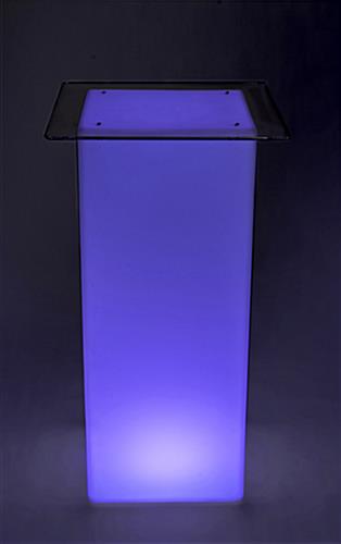 LED Tall Boy Bar Table Set | Acrylic Tabletop and 2 Stools