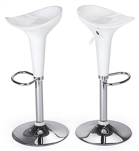 LED tall boy bar table set with 2 adjustable height stools