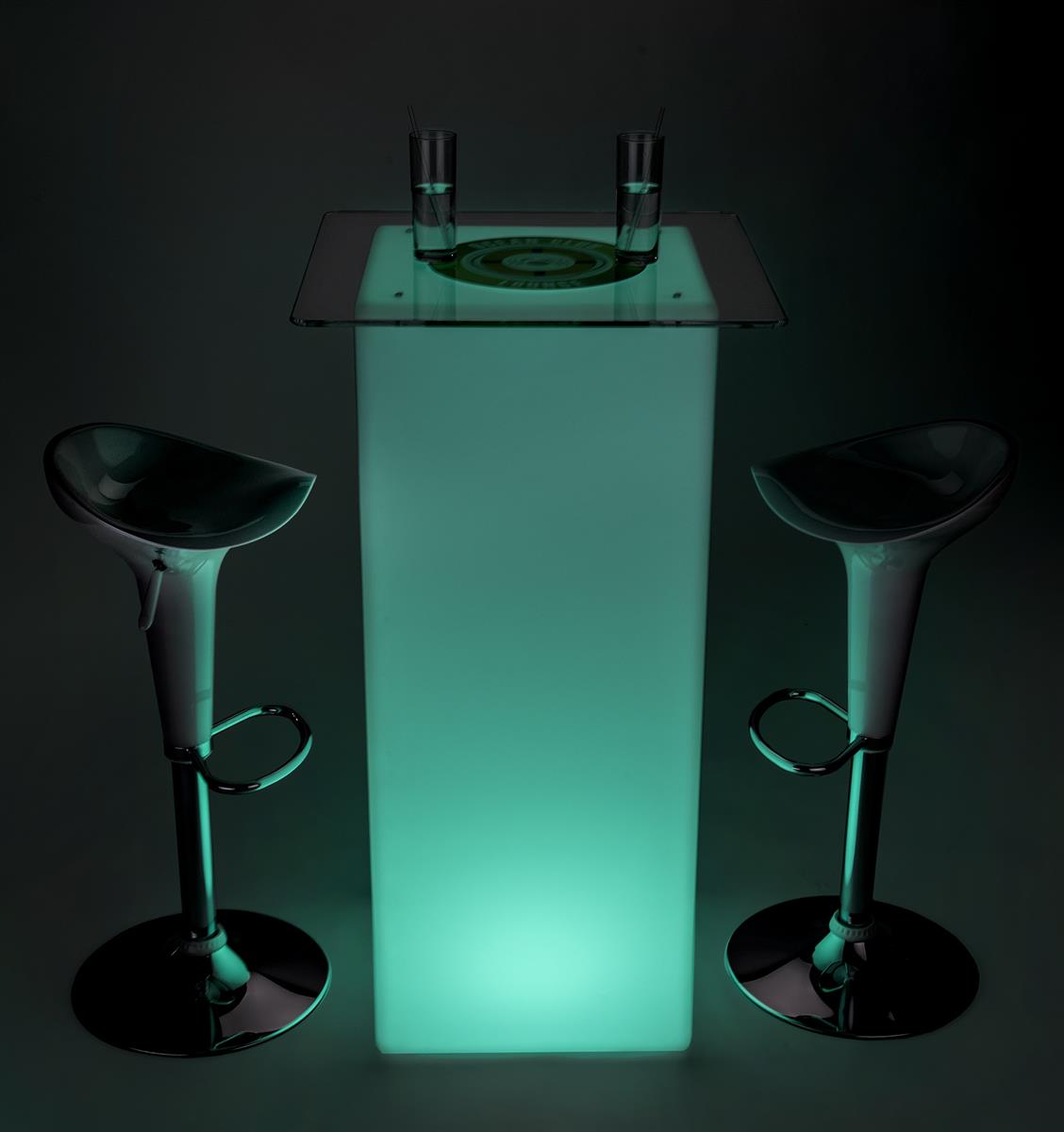 LED Custom Square Cocktail Table Set Remote Control