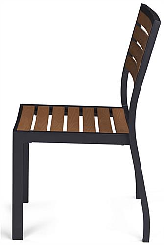 Aluminum and Faux Teak Patio Chairs with commercial-grade and heavy duty durability  