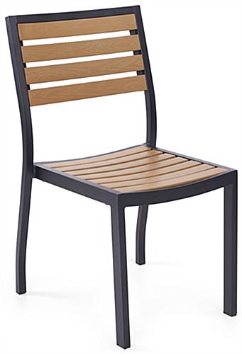 Aluminum and Faux Teak Patio Chairs with weather proof finish
