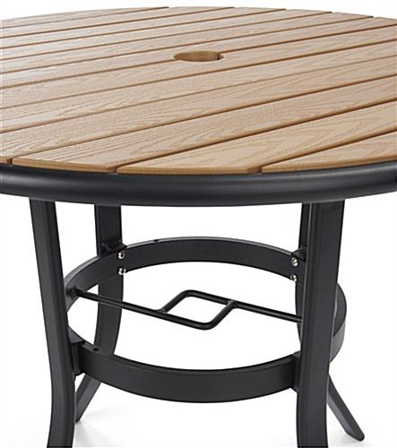 Patio set with a sturdy commercial grade table top design