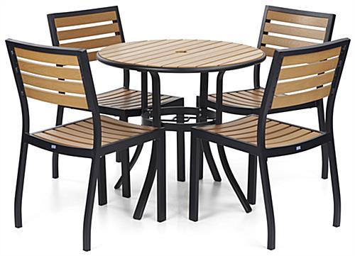 Patio set with 4 fully assembled chairs