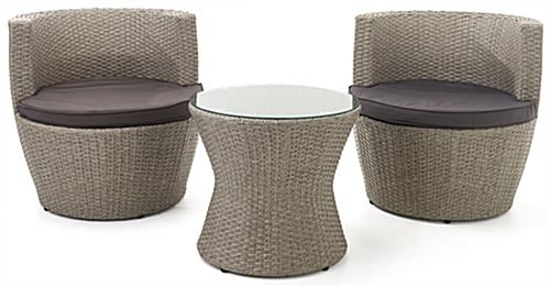3 piece wicker bistro set with outdoor design