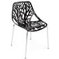 Cut-out tree design chair with stackable construction 