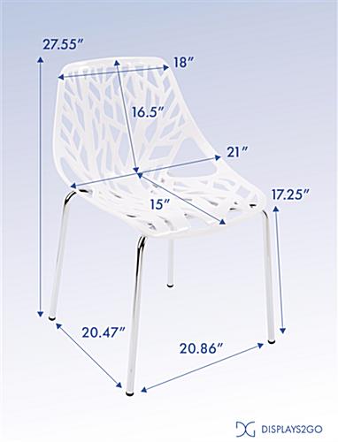 Cut-out tree design chair with comfortable curved back