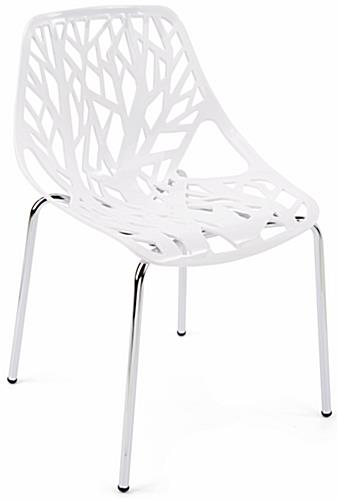 Cut-out tree design chair with polypropylene and iron materials