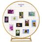 Tabletop wreath hoop with grid can display up to 22lbs of items