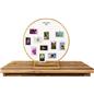 Tabletop wreath hoop with grid and overall height of 37 inches