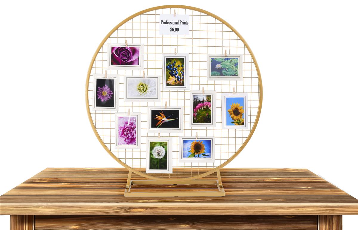Tabletop Wreath Hoop with Grid Lightweight Portable Design