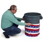 American flag trash can stretch wrap with elastic ends