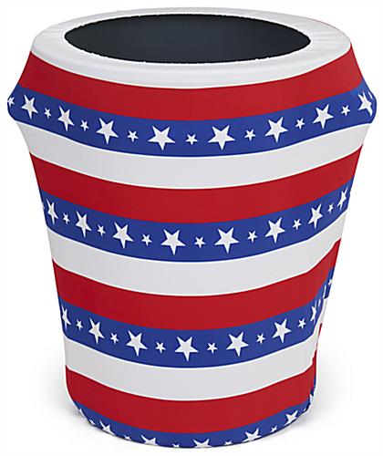 32 gallon American flag trash can stretch wrap 