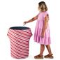 Candy cane stretch trash can cover is ideal at trade shows 