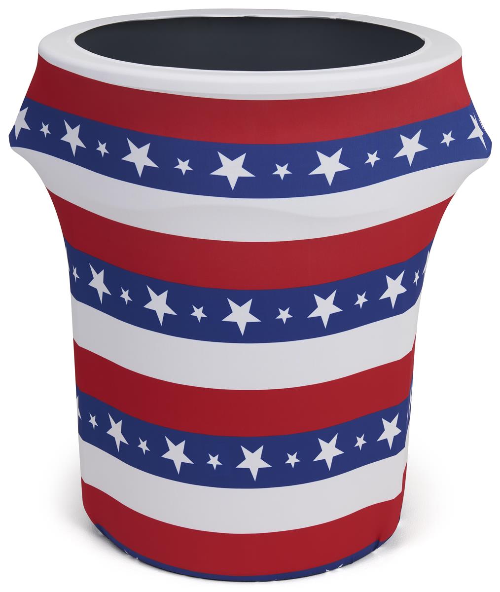 Polyester American flag trash can stretch wrap