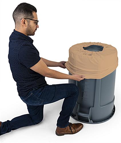 Spandex trash can covers are machine washable