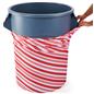 Candy cane stretch trash can cover is easy to apply 