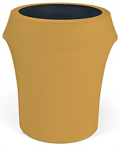 Gold spandex trash can covers fit 55 gallon waste receptacle