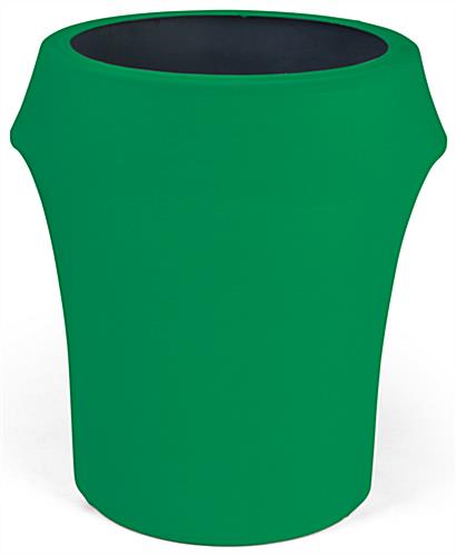 Kelly Green spandex trash can covers fits 55 gallon waste barrels