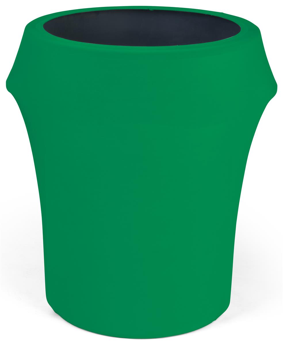 Kelly Green spandex trash can covers fits 55 gallon waste barrels