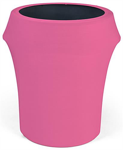 Pink spandex trash can covers fits 55 gallon waste barrels