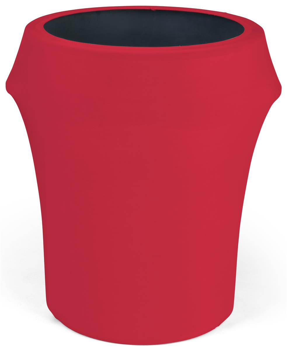 Red spandex trash can covers fits 55 gallon waste barrels