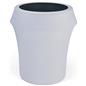 White spandex trash can covers fit 55 gallon waste barrels