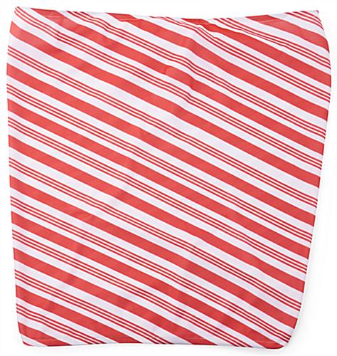 Candy cane stretch trash can cover is durable and long lasting 
