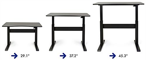 Pneumatic height adjustable standing desk will help increase productivity 