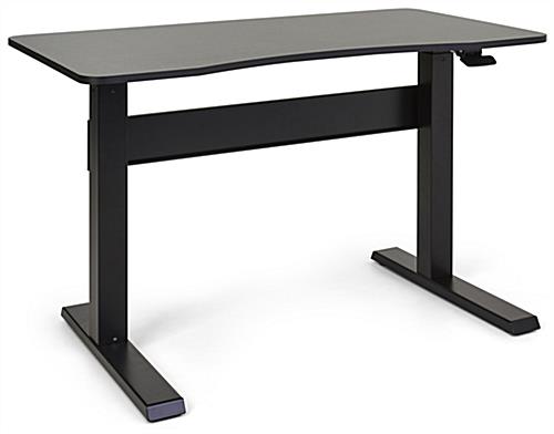 Black pneumatic height adjustable standing desk 