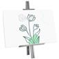 Wall mount easel with matte silver finish