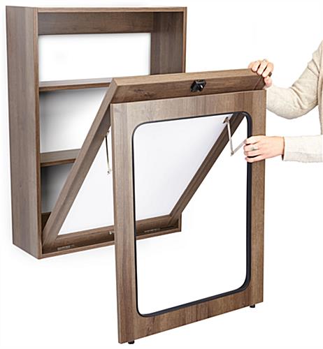 Fold out wall desk with space-saving design