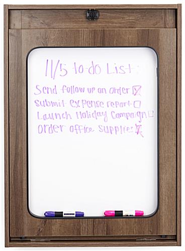 Fold out wall desk with high gloss dry erase board