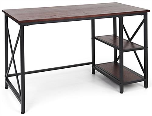 Industrial style computer desk with durable wood and steel build