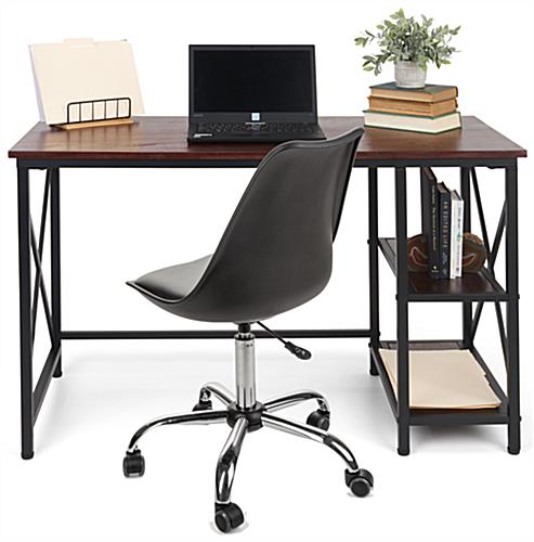 Industrial style computer desk with overall height of 30 inches