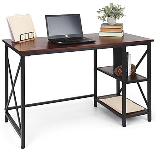 Industrial style computer desk with overall weight capacity of 440lbs