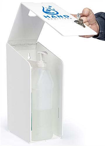 Gallon hand sanitizer jug dispenser holds f-style gel containers