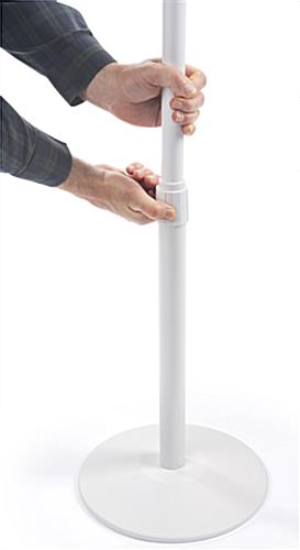Hand sanitizing dispenser floor stand with telescoping pole