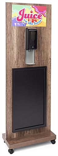 Chalkboard sanitizer station with magnetic graphic
