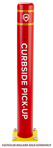 Branded plastic post bollard cover for indoor and outdoor use 
