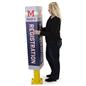 Square advertising bollard sign features easy placement on surface mounted or ground mounted poles