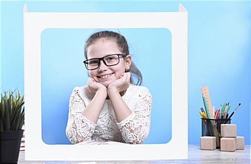 Student desktop privacy shield with trifold design