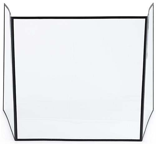 PVC desktop splash shield with Leatherette and Aluminum Frame 