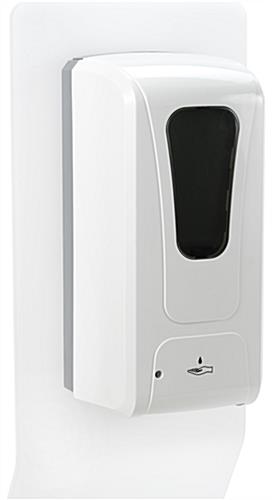 Countertop touchless hand sanitizer dispenser has a width of 7.75 inches