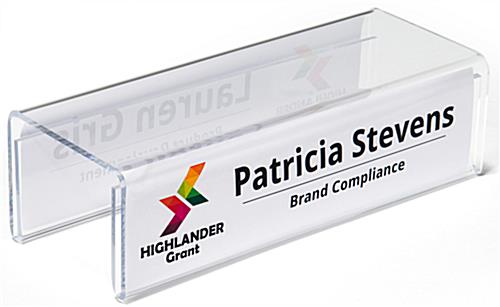 Acrylic cubicle name plate bracket for 8.5" wide sign